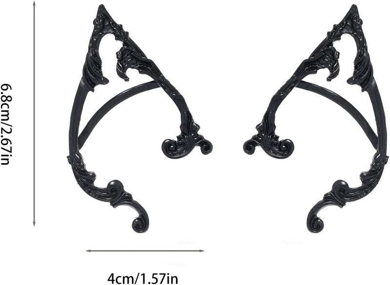 CSIYANJRY99 Elf Ear Cuffs for Women Butterfly Earrings Fairy Ears Goth Punk Ear Cuffs Halloween Accessorie Gothic Punk Jewelry Wrap Droping Earrings - Image 5